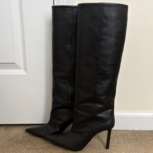Zara Black Over-the-Knee Pointed Toe Stiletto Boots